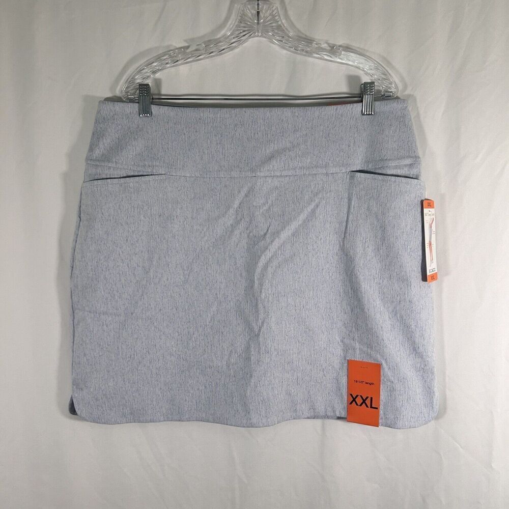 New SC & Co Skirt Womens XXL Blue Grey Pull On 360 Tummy Control Pockets Pockets